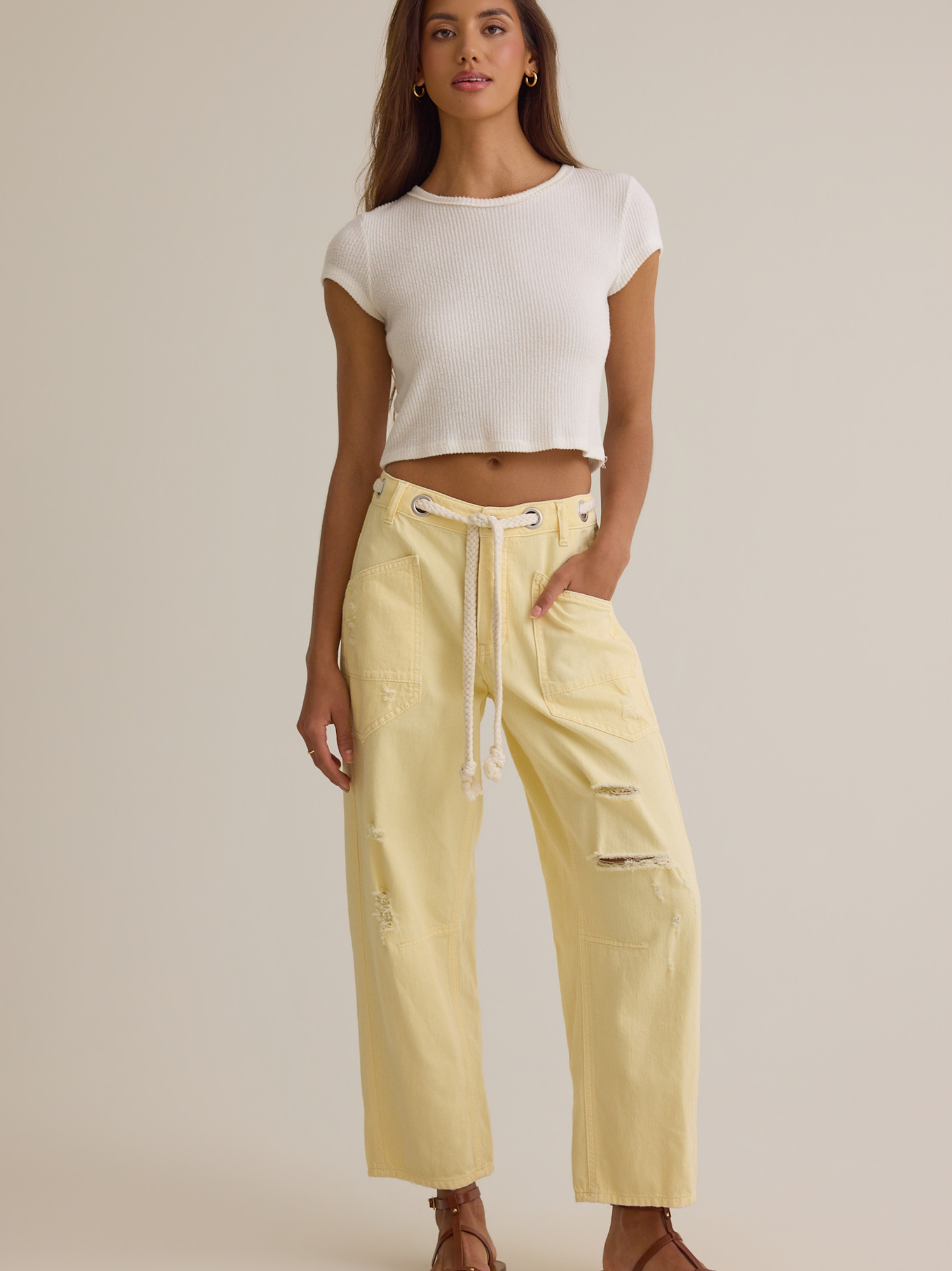 Liorenne Barrel Pant in Butter Yellow | Altar'd State