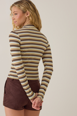 Phelps Striped Mockneck Top - Altar'd State