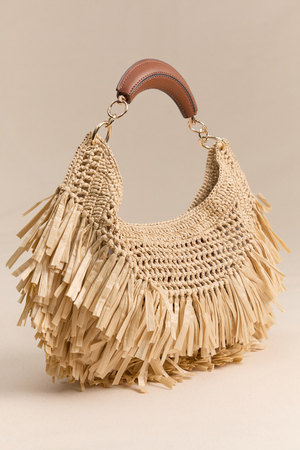Amarilis Fringe Straw Shoulder Bag - Altar'd State
