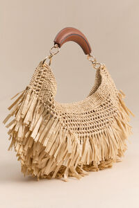 Amarilis Fringe Straw Shoulder Bag Detail 2 - Altar'd State