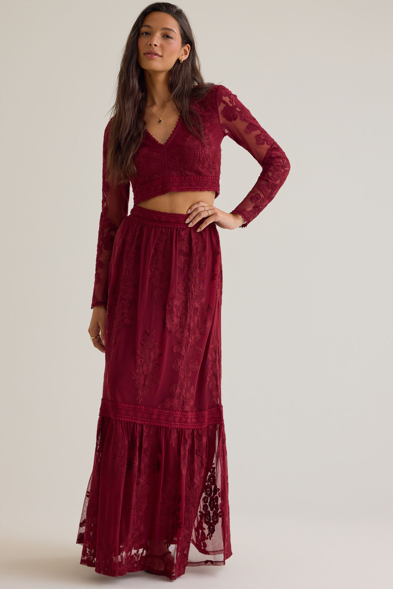 Arissa Embroidered Maxi Skirt