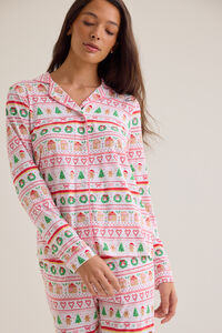 Mama Gingerbread Fair Isle Long Sleeve Lounge Set Detail 2 - Altar'd State