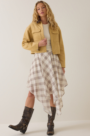 Sarah Suede Collar Trucker Jacket - Altar'd State