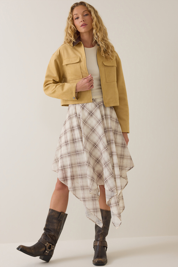 Sarah Suede Collar Trucker Jacket Detail 2 - Altar'd State