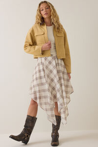 Sarah Suede Collar Trucker Jacket Detail 2 - Altar'd State