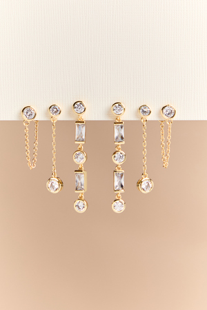 Bezel Drop Earring Set - Altar'd State - 