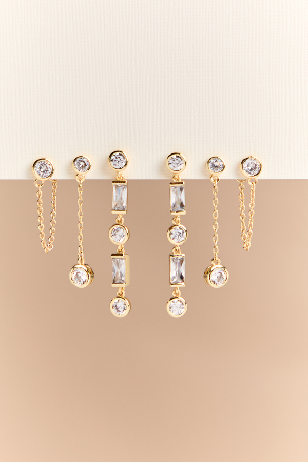 Bezel Drop Earring Set - Altar'd State