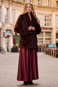 Carlie Faux Fur Belted Coat Detail 3 - Altar'd State