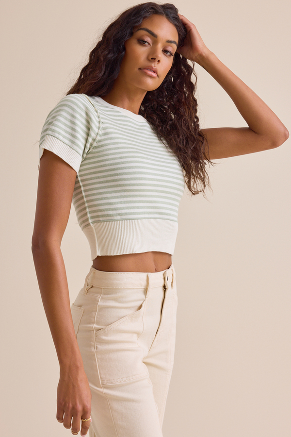 Aliyah Striped Knit Top Detail 3 - Altar'd State