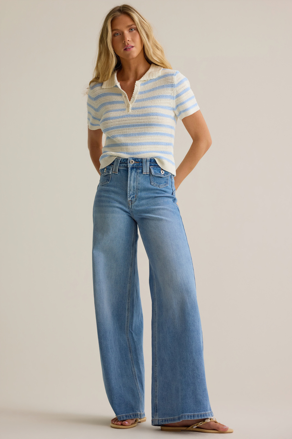 Loran Mini Pocket Wide Leg Jeans - Altar'd State