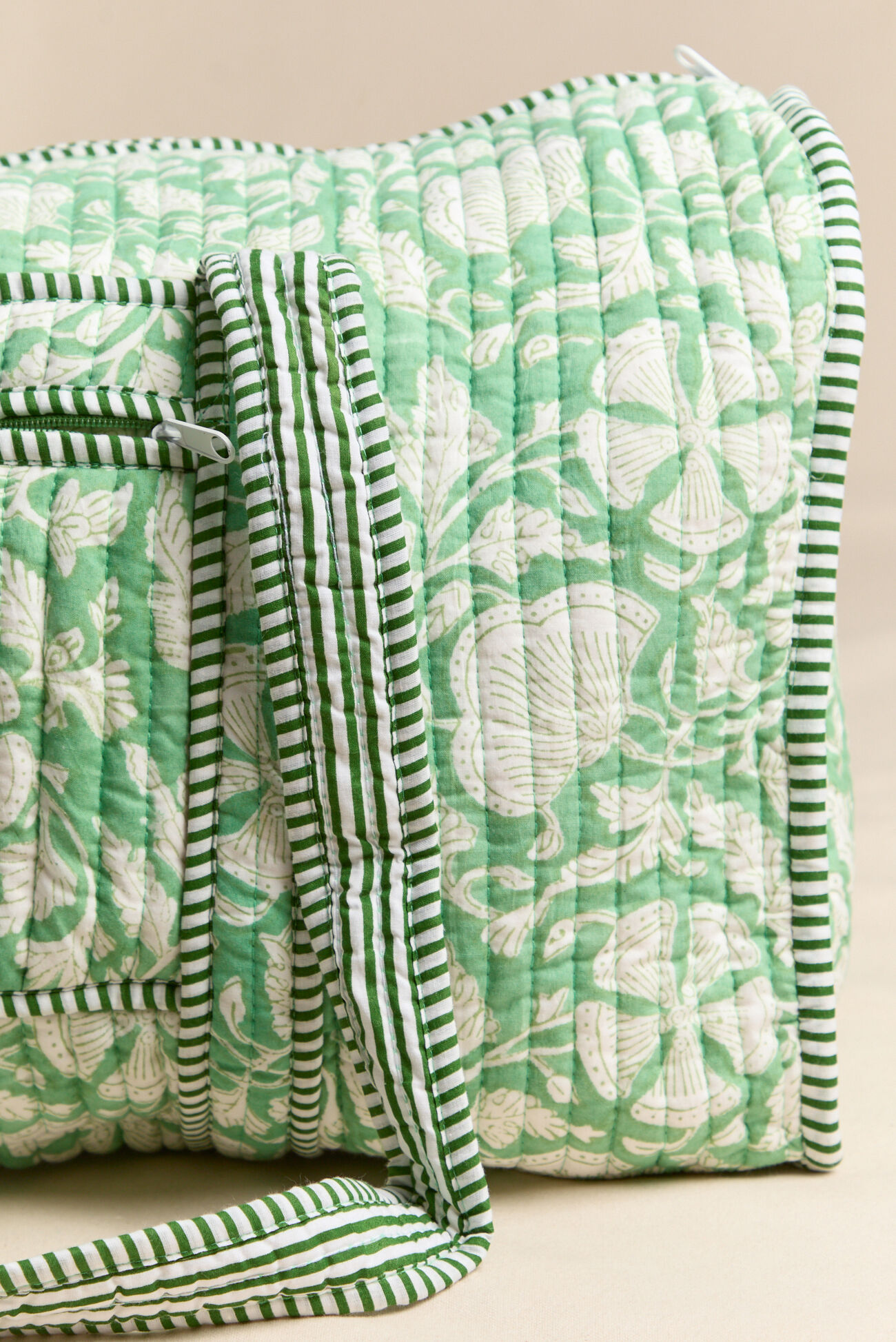 Green Gardenia Quilted Duffle