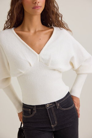 Kora Fitted V-Neck Sweater - Altar'd State