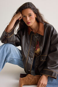 Lilah Vegan Leather Oversized Jacket - Altar'd State