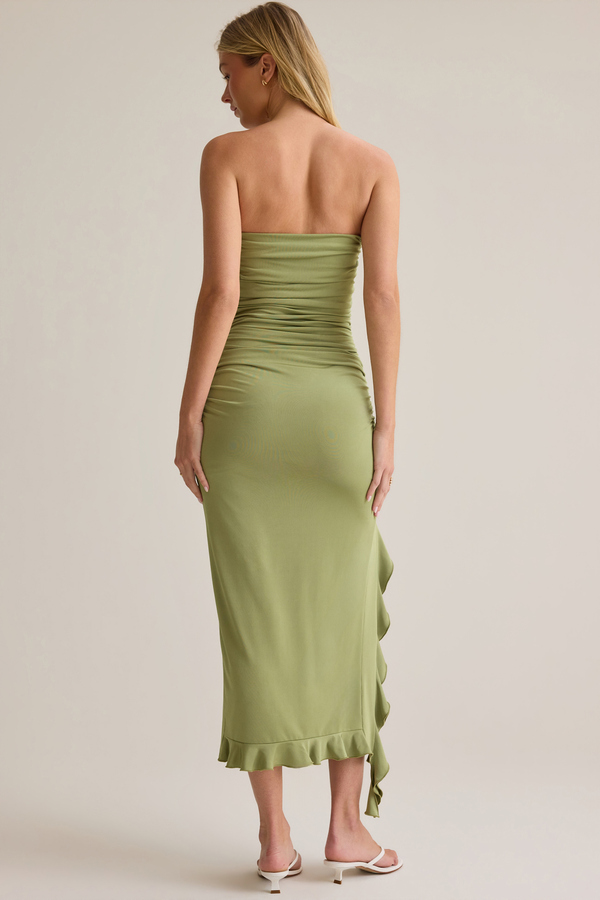altar'd state green ruffle dress Altar'd State | Magnolia Mini Dress | GREEN
