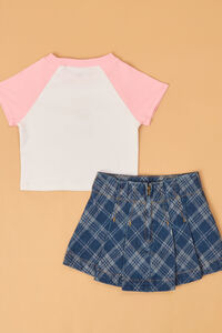 Emma Embroidered Tee and Plaid Skirt Set Detail 4 - Altar'd State
