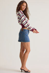 Navi Striped Off Shoulder Sweater Detail 3 - Altar'd State