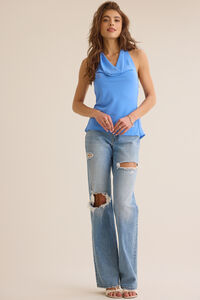 Reese Cowl Neck Tie Top Detail 3 - Altar'd State