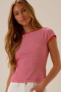 Brexley Outseam Stripe Tee Detail 2 - Altar'd State