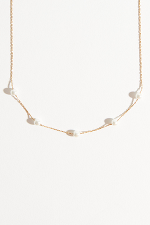 18k Gold Pearl Charm Necklace - Altar'd State - 