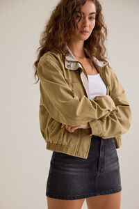 Faith Twill Bomber Jacket Detail 3 - Altar'd State