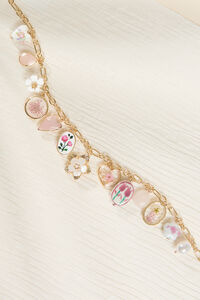 Pink Floral Charm Necklace Detail 2 - Altar'd State