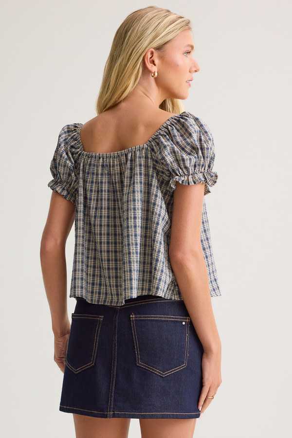 Abbi Gingham Babydoll Top Detail 4 - Altar'd State