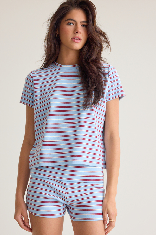 Sherry Stripe Short Detail 3 - Altar'd State