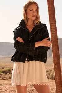 Caitlyn Denim Bubble Jacket Detail 2 - Altar'd State
