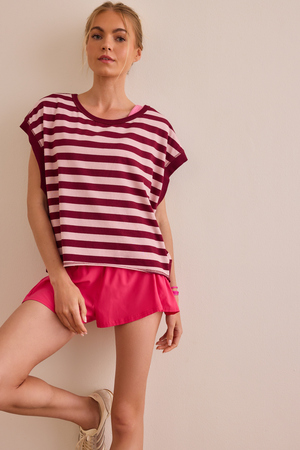 In Motion Stripe Circle Back Tee - Altar'd State - 