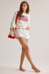Newport American Flag Contrast Sweater Detail 2 - Altar'd State