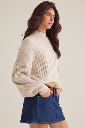 Elowen Mock Neck Sweater - Altar'd State