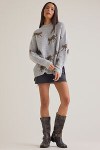 Kerri Cheetah Pullover Tunic Sweater Detail 3 - Altar'd State
