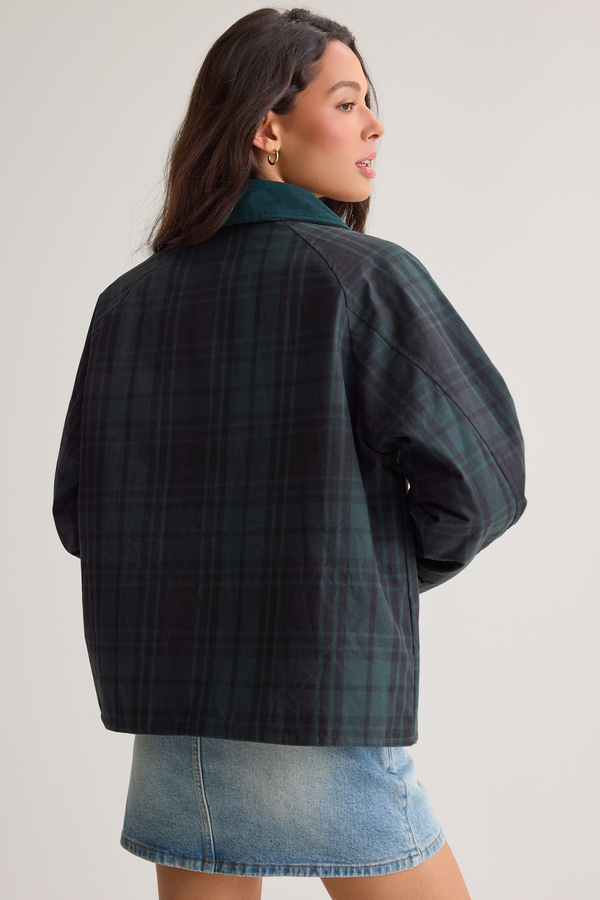 Elizabeth Plaid Barn Jacket Detail 5 - Altar'd State