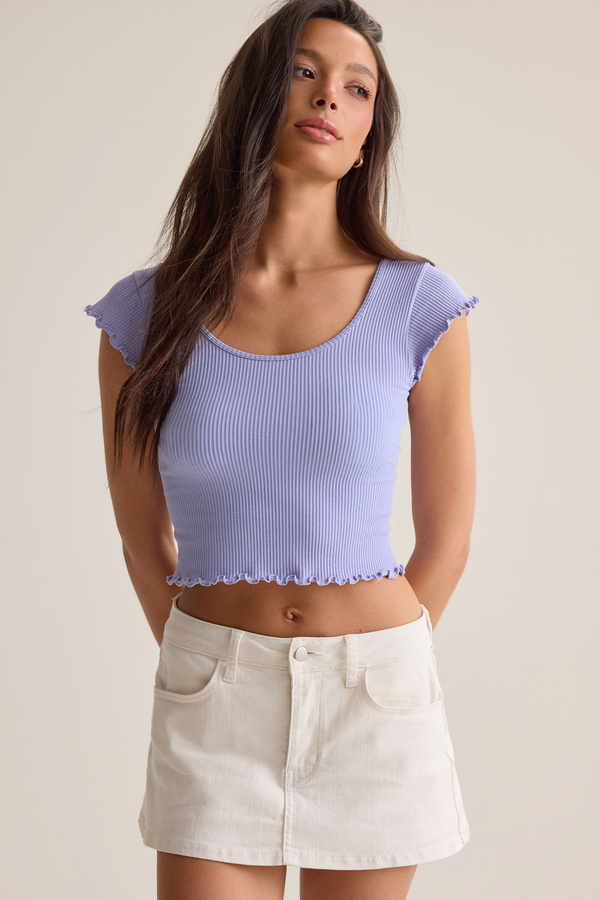 Ellia Ribbed Short Sleeve Cami Detail 3 - Altar'd State