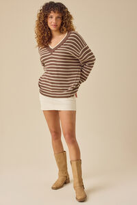 Talia Striped V-Neck Sweater Detail 3 - Altar'd State