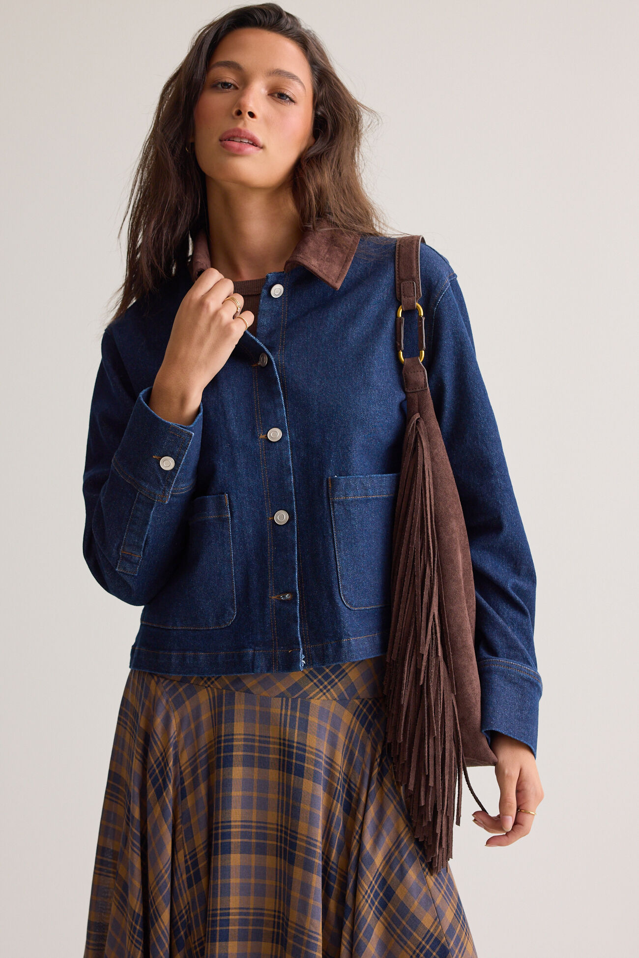 Amora Suede Denim Jacket