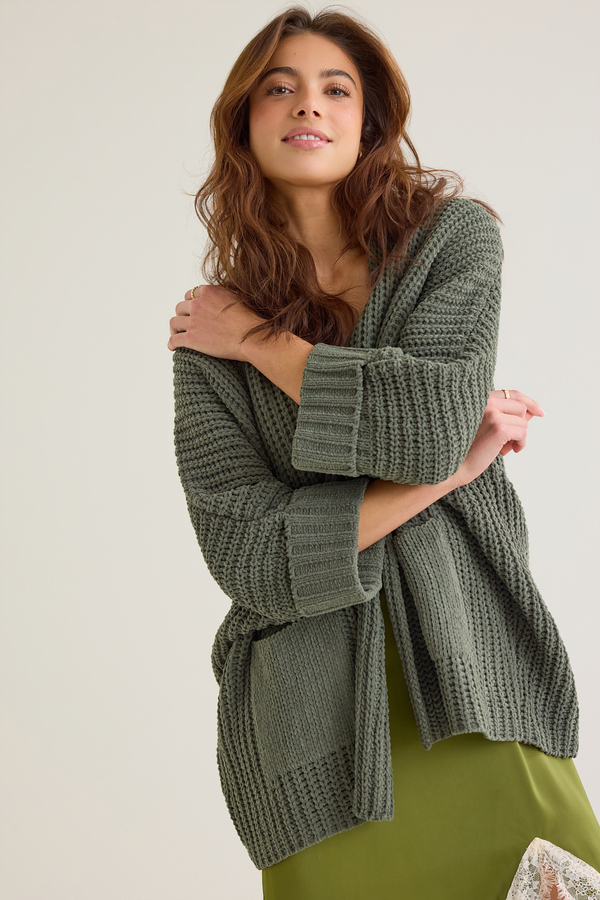 Olivia Chenille Open Front Cardigan - Altar'd State