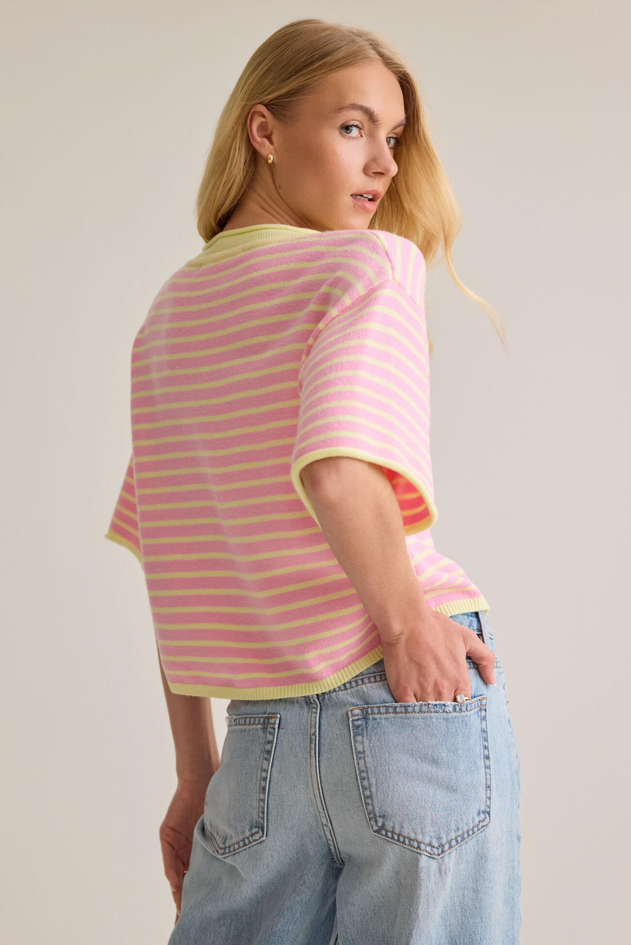 Aspyn Stripe Henley Sweater