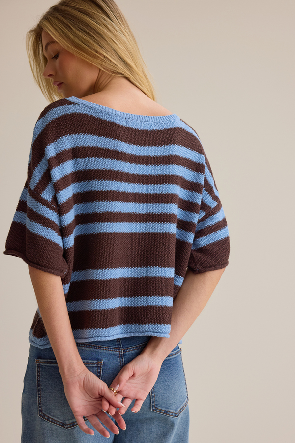 Bailey Striped Sweater Tee Detail 5 - Altar'd State