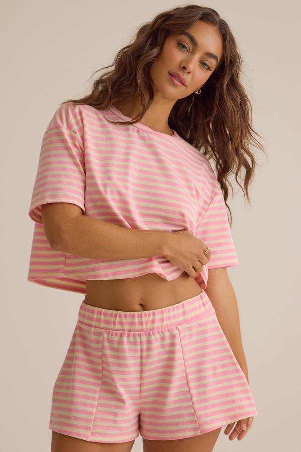 Nyra Stripe Relaxed Short Detail 3 - Altar'd State