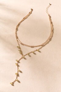 Layered Gold Green Beaded Y-Necklace - Altar'd State