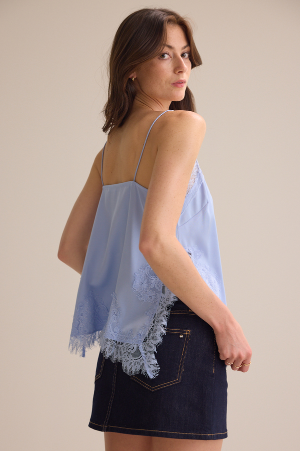 Grace Satin Lace Trim Tank Detail 6 - Altar'd State