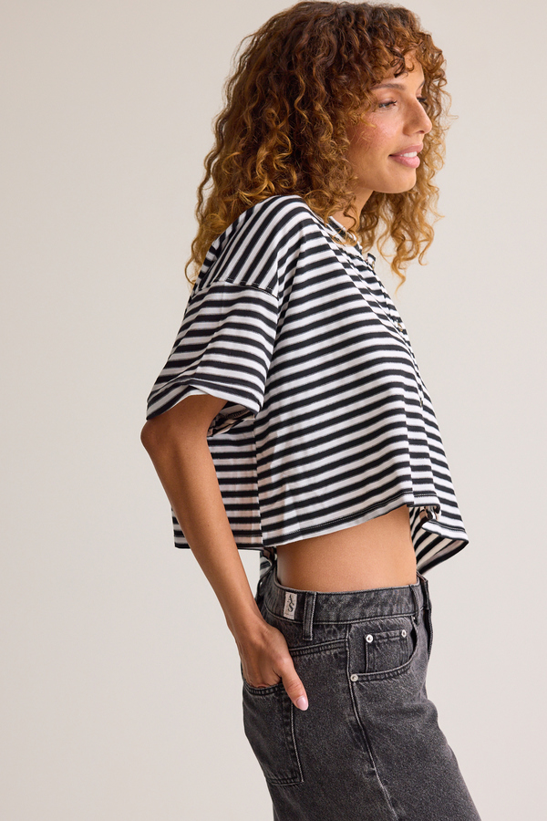 Keaton Button-Up Stripe Top Detail 4 - Altar'd State