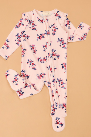 Nora Floral Velour Footie - Altar'd State - 