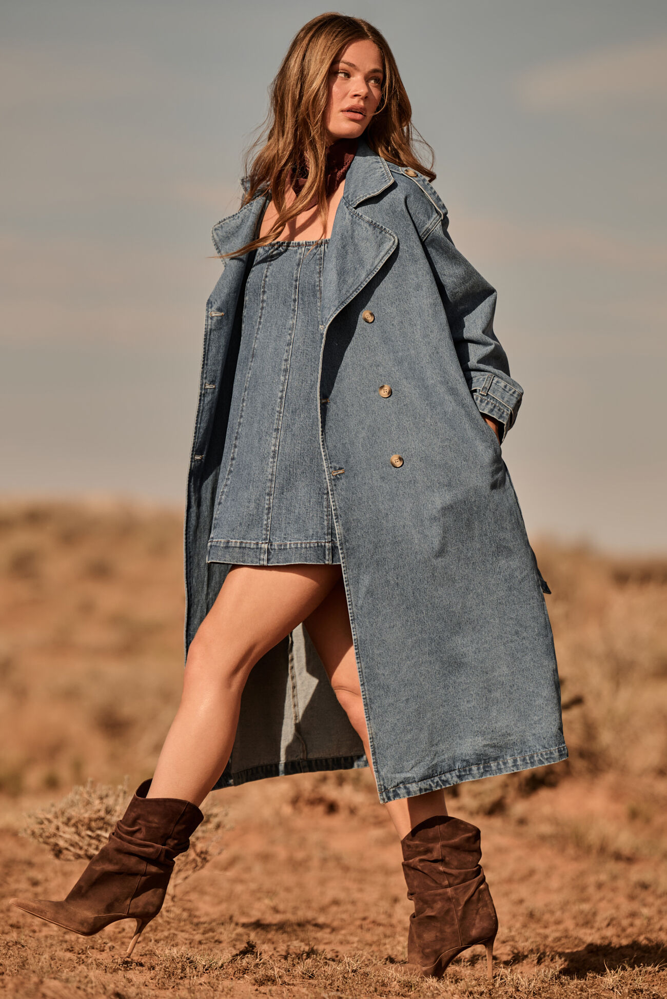 Jane Denim Trench