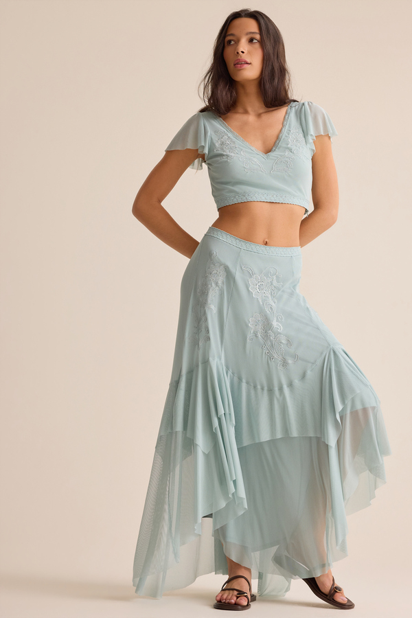 Carlin Ruffle Maxi Skirt Detail 3 - Altar'd State