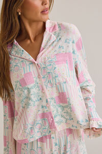 Angelina Patchwork Lounge Top Detail 2 - Altar'd State
