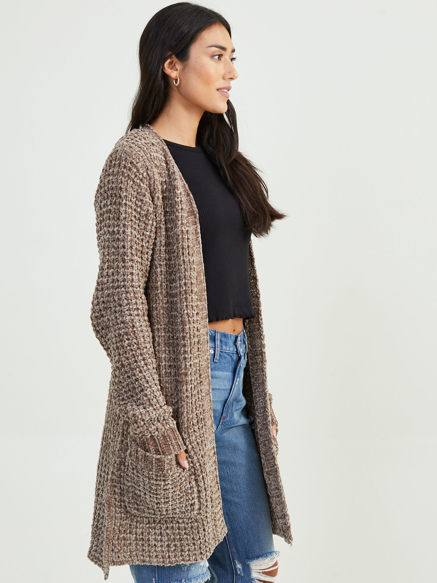 Altar d State Casual Open Front Knit Vest Size S Famous