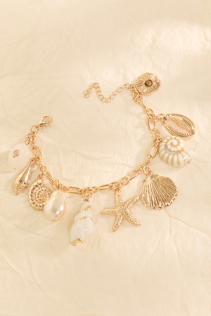 Pearl & Shell Charm Bracelet - Altar'd State - 