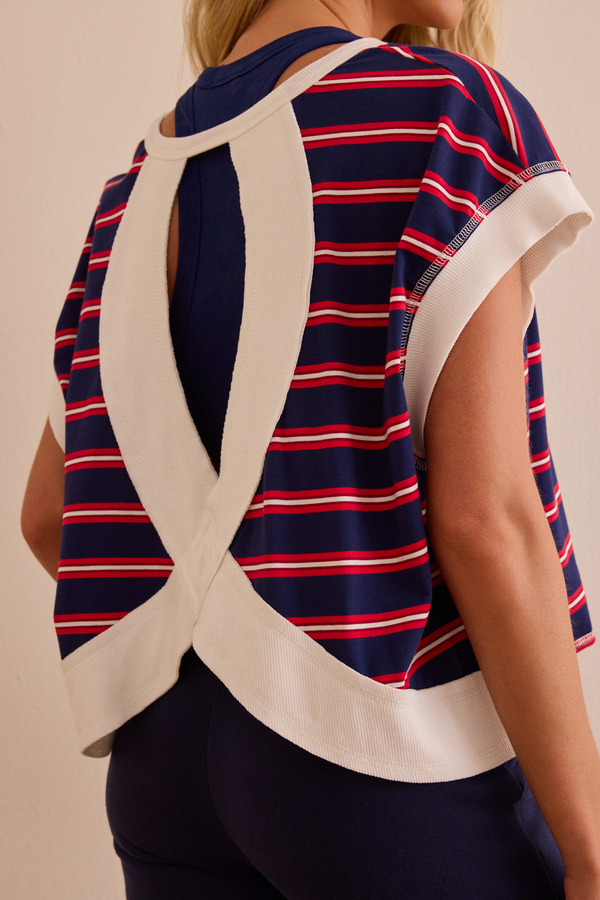 Sprint Stripe Tee Detail 2 - Altar'd State